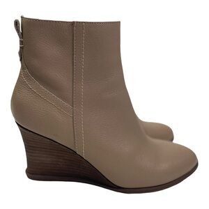 Lucca Lane Zippy Women’s Tan Leather Wedge Ankle Boots